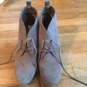 Grey suede booties